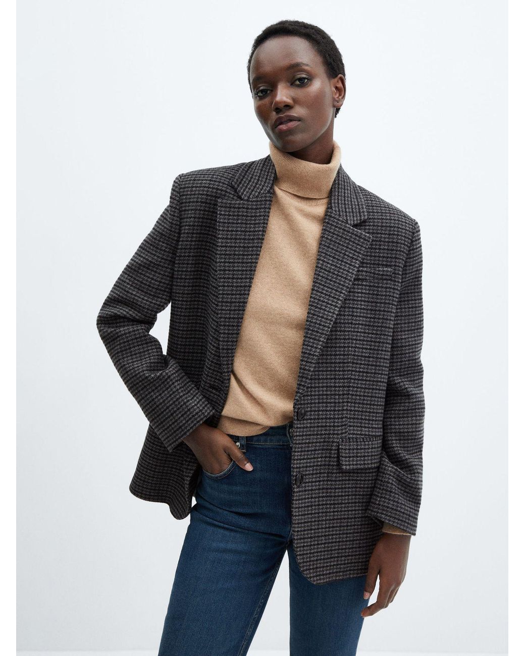 Houndstooth blazer womens deals