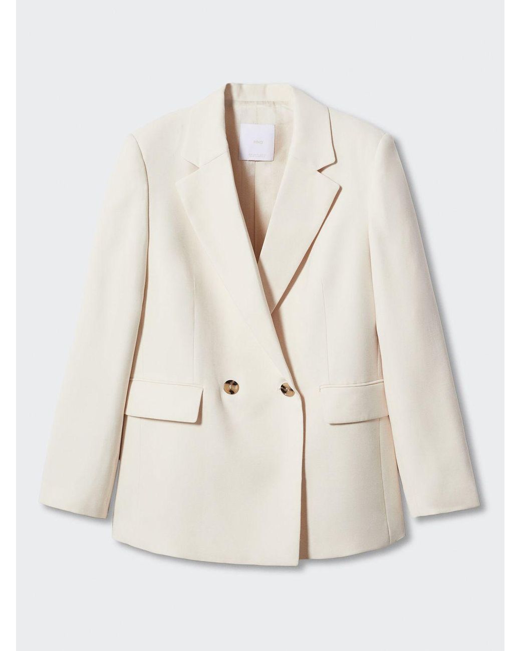 Mango Tempo Double Breasted Suit Blazer in Natural | Lyst UK