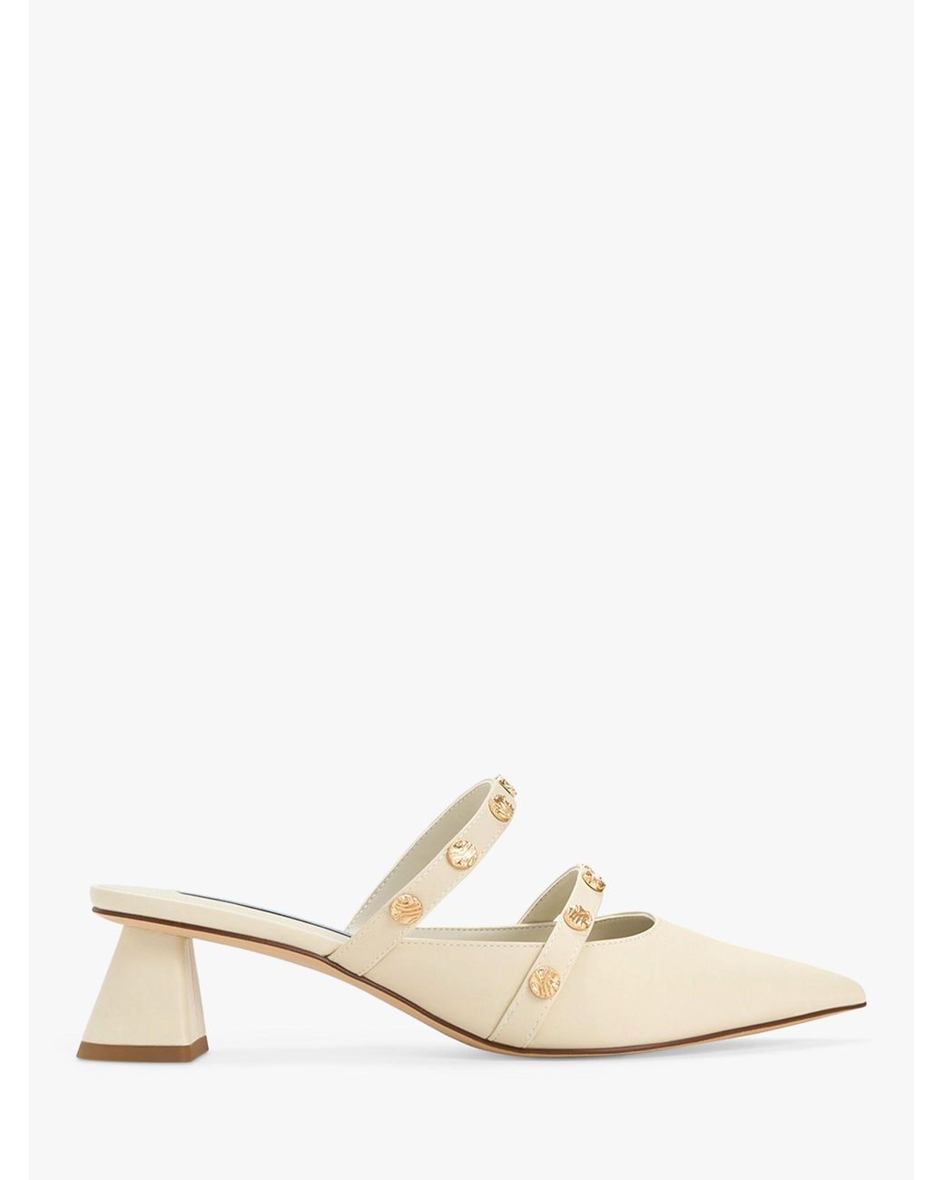 Charles & Keith Gold Stud Heel Mule Court Shoes in Natural Lyst UK