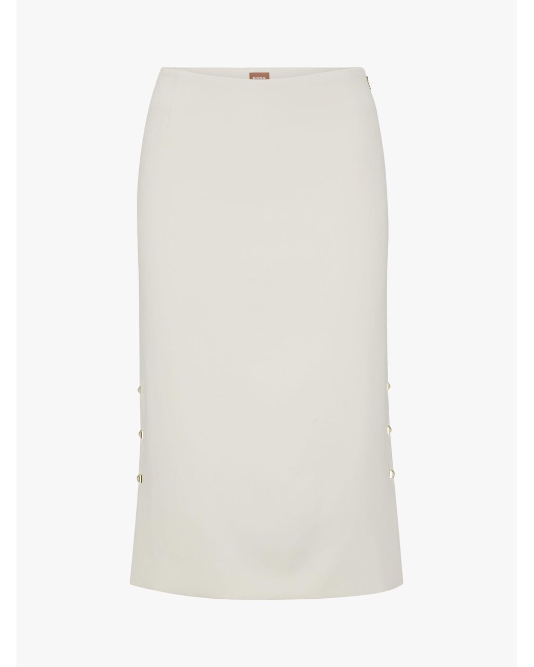 BOSS by HUGO BOSS Vevoka Knee Length Skirt in Natural | Lyst UK