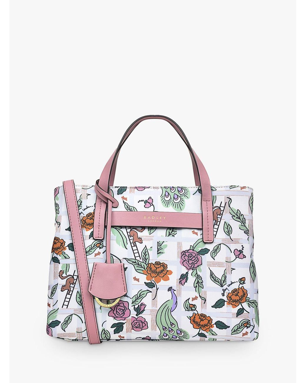 Radley Finsbury Park Regents Rose Medium Zip Top Multiway Bag in White