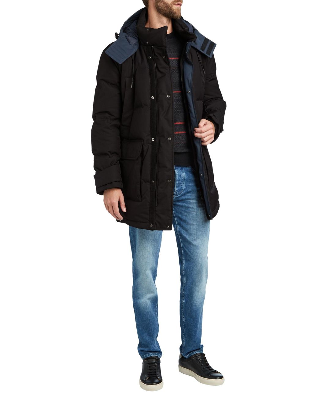 BOSS by HUGO BOSS Boss Onek Hooded Parka Jacket in Black for Men | Lyst UK