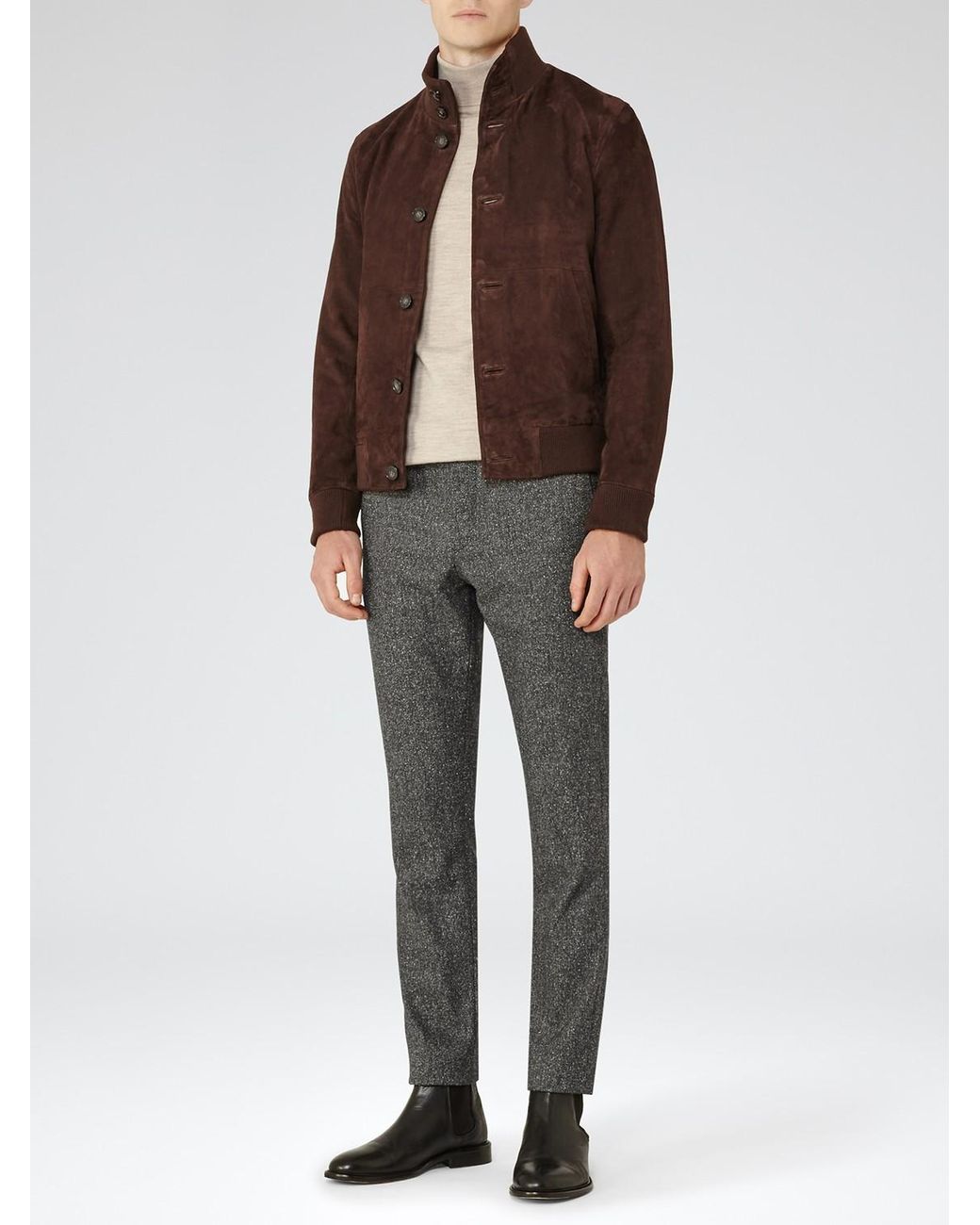 Reiss espresso suede best sale jacket