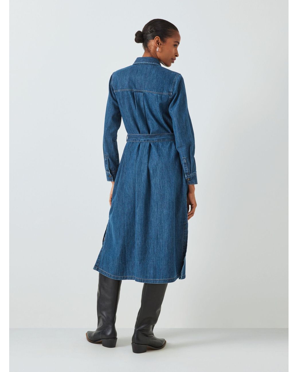 John Lewis Denim Shirt Midi Dress in Blue Lyst UK