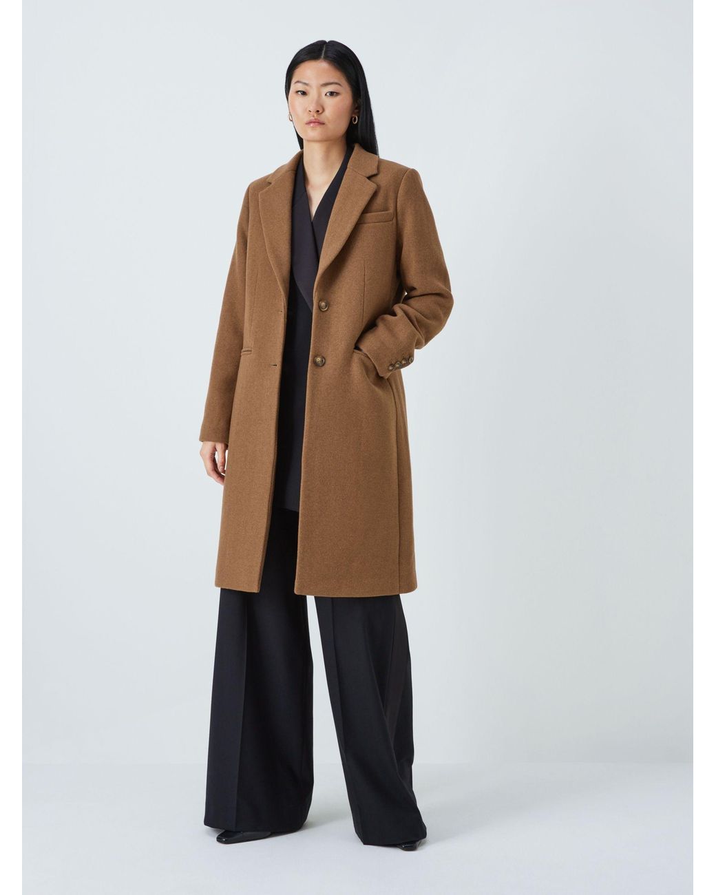 John Lewis Wool Blend Crombie Overcoat in Natural Lyst UK