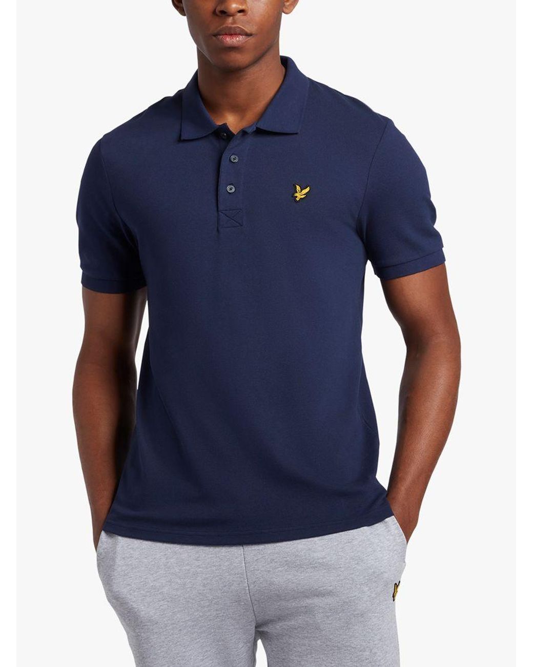 Lyle & Scott Short Sleeve Polo Shirt in Blue for Men | Lyst UK