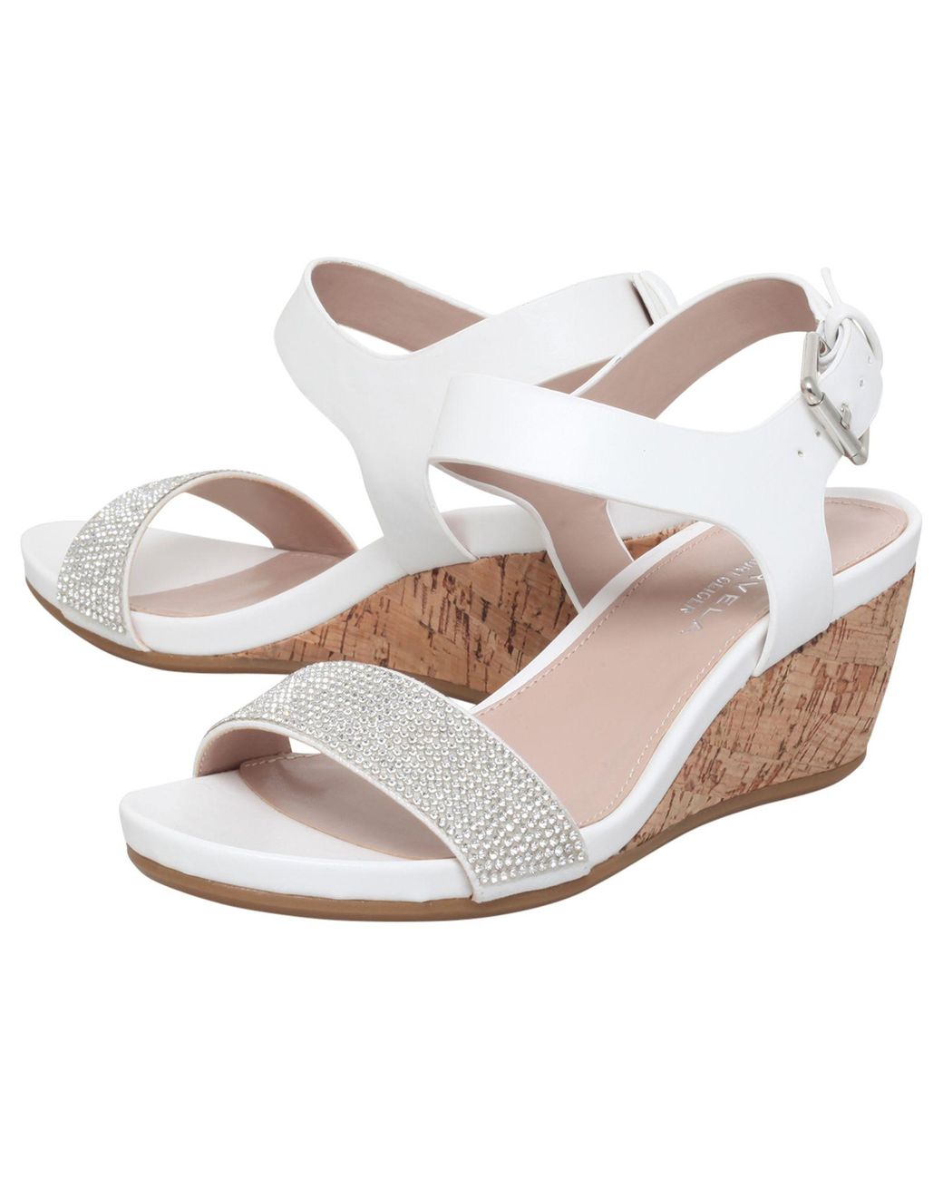 Carvela sparkle wedge heel cheap sandals tan