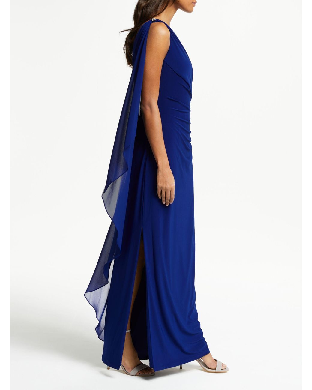 Ralph Lauren Lauren Lisella One Shoulder Dress in Blue | Lyst UK