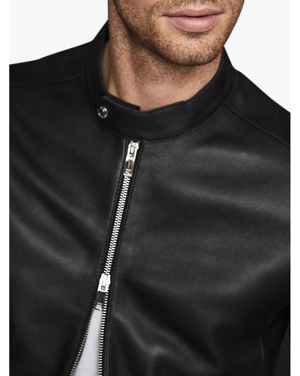 Reiss Keith - Leather Cafe Racer Jacket 