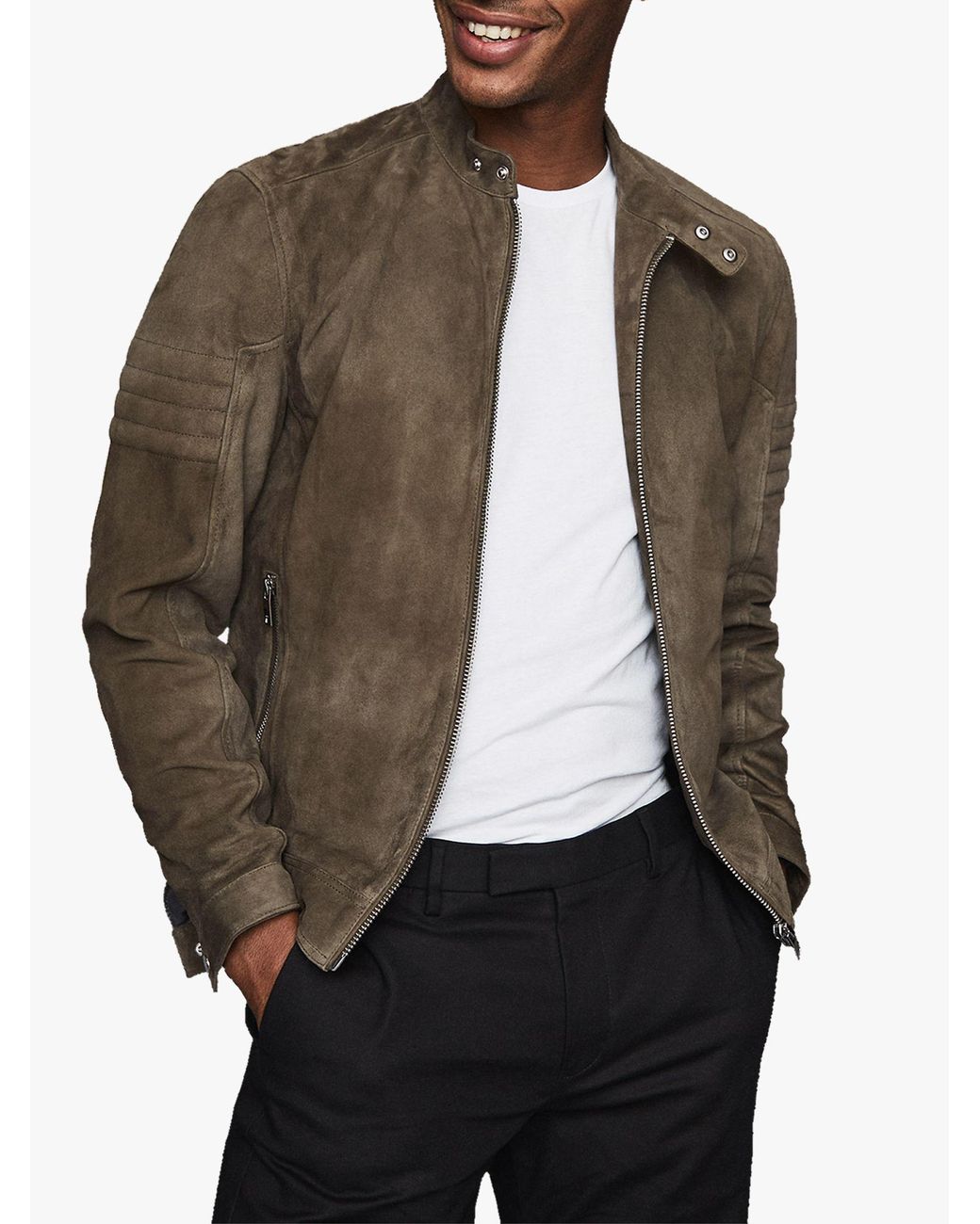 Reiss Marko - Suede Cafe Racer Jacket 