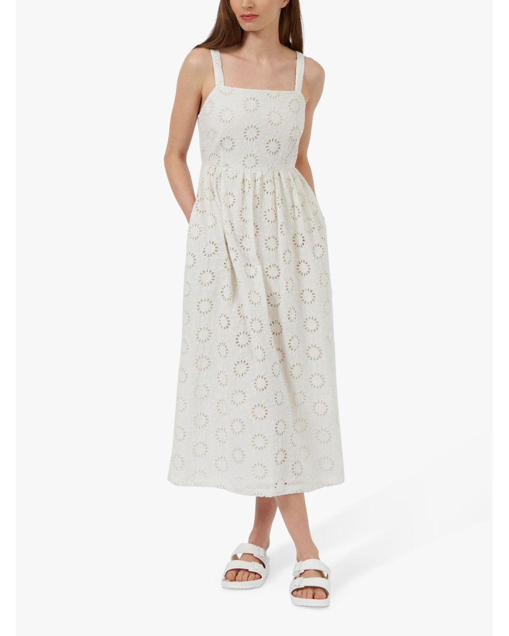 Great Plains Daisy Cut Out Strappy Midi Dress in White Lyst UK