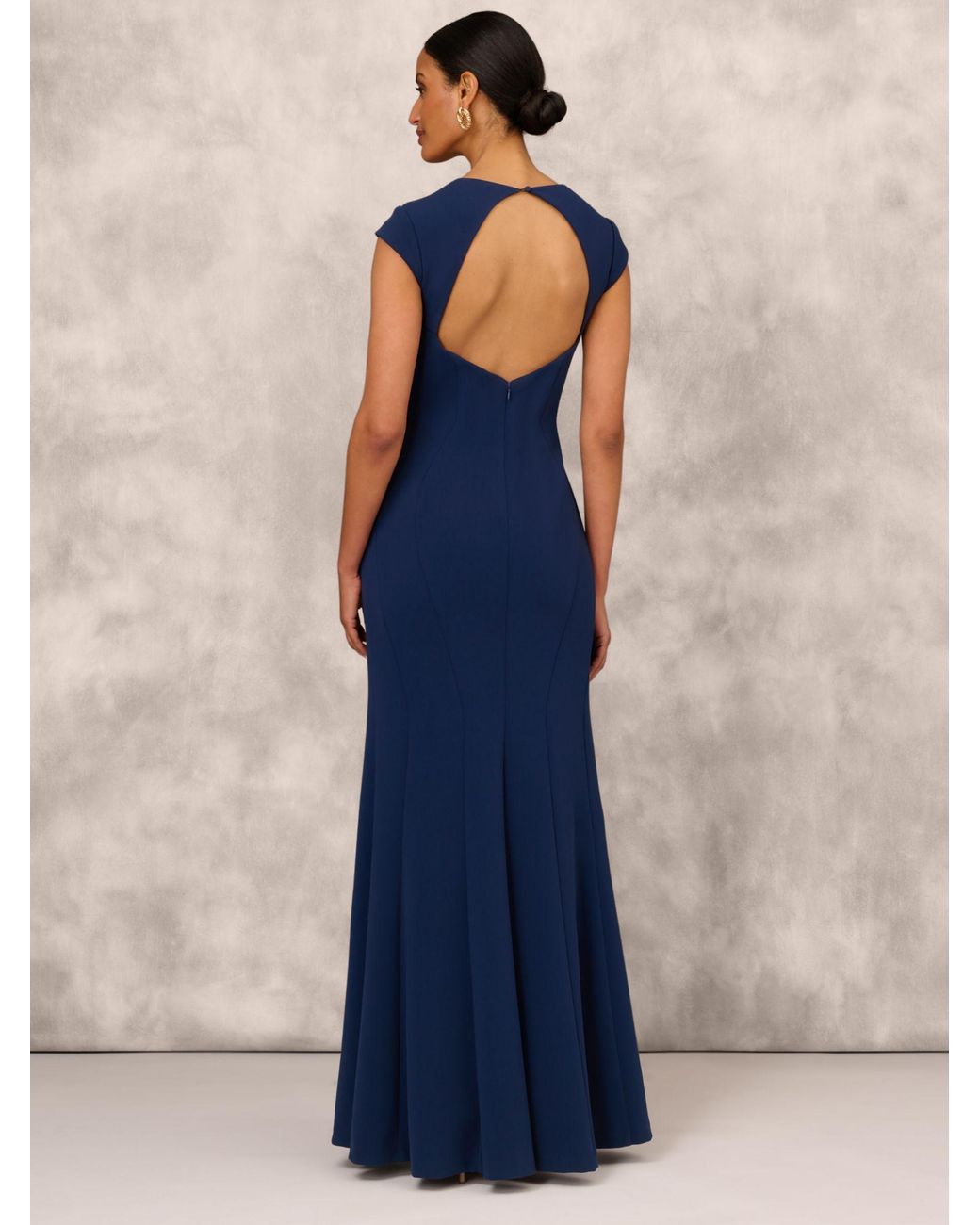 Adrianna Papell Blue Aidan Mattox By Cap Sleeve Gown