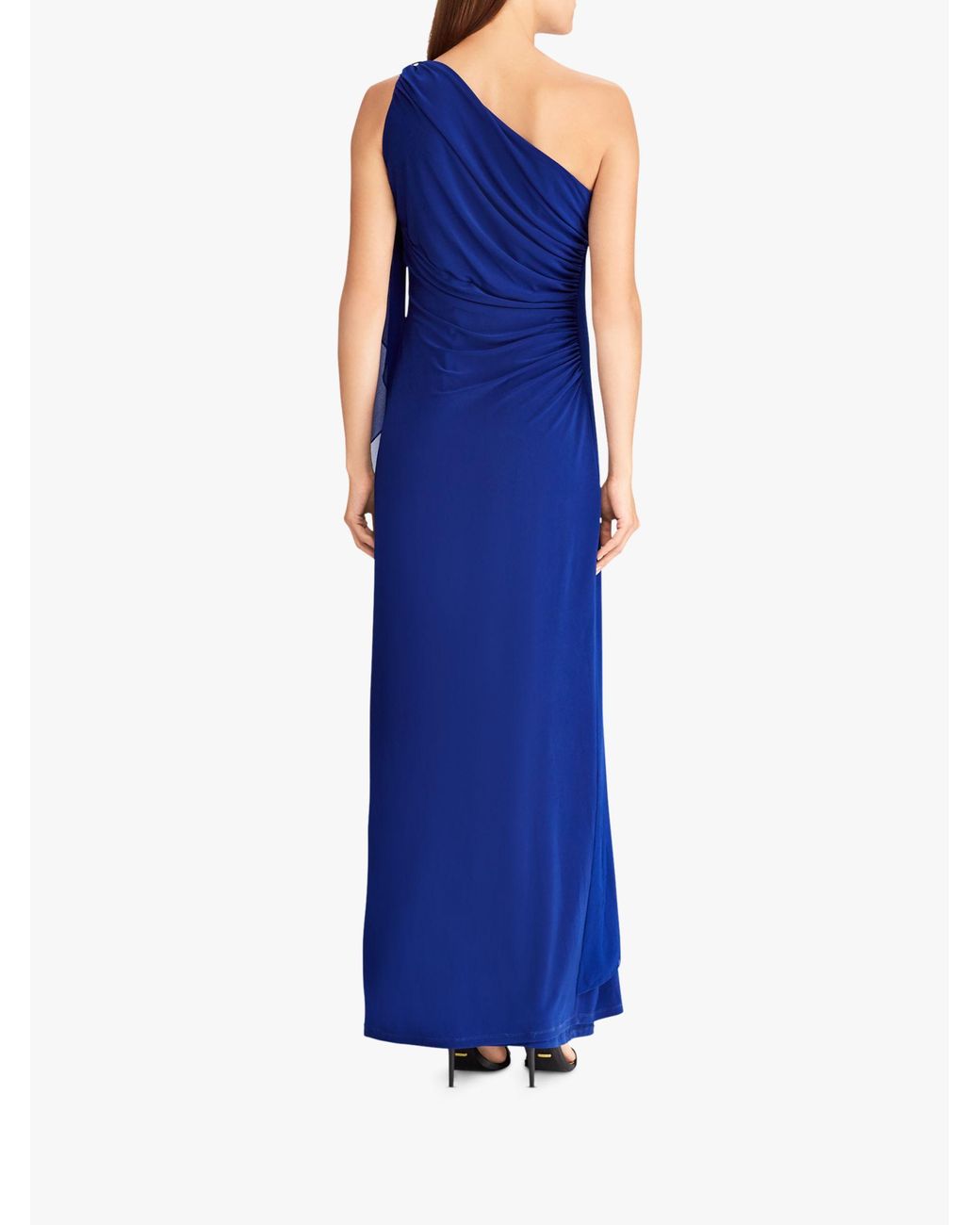 Ralph Lauren Lauren Lisella One Shoulder Dress in Blue | Lyst UK