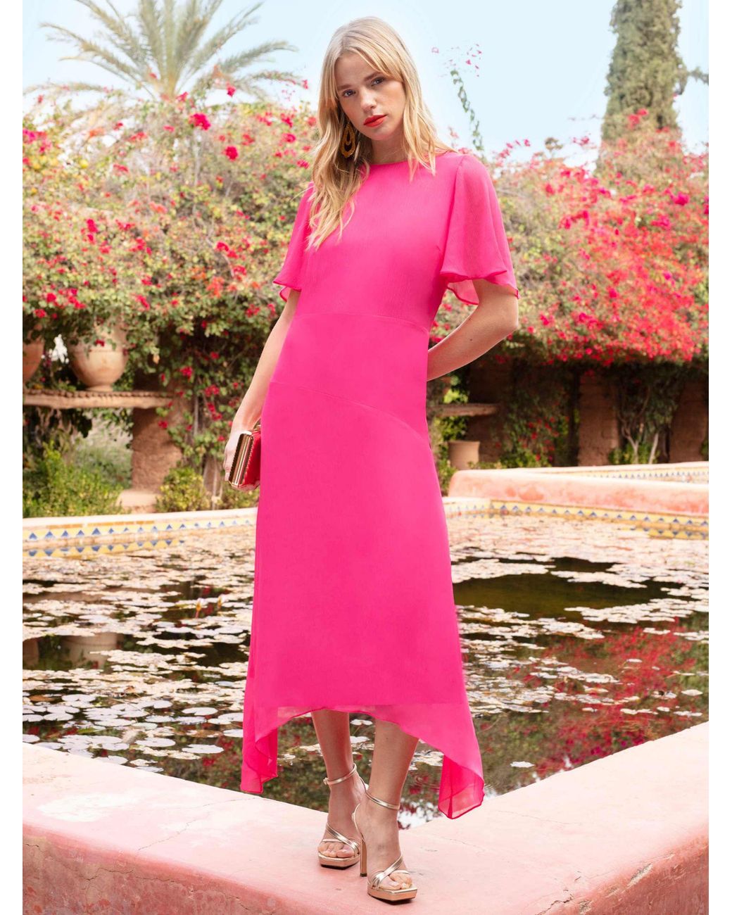 Ro&zo Hanky Hem Midi Dress in Pink Lyst UK