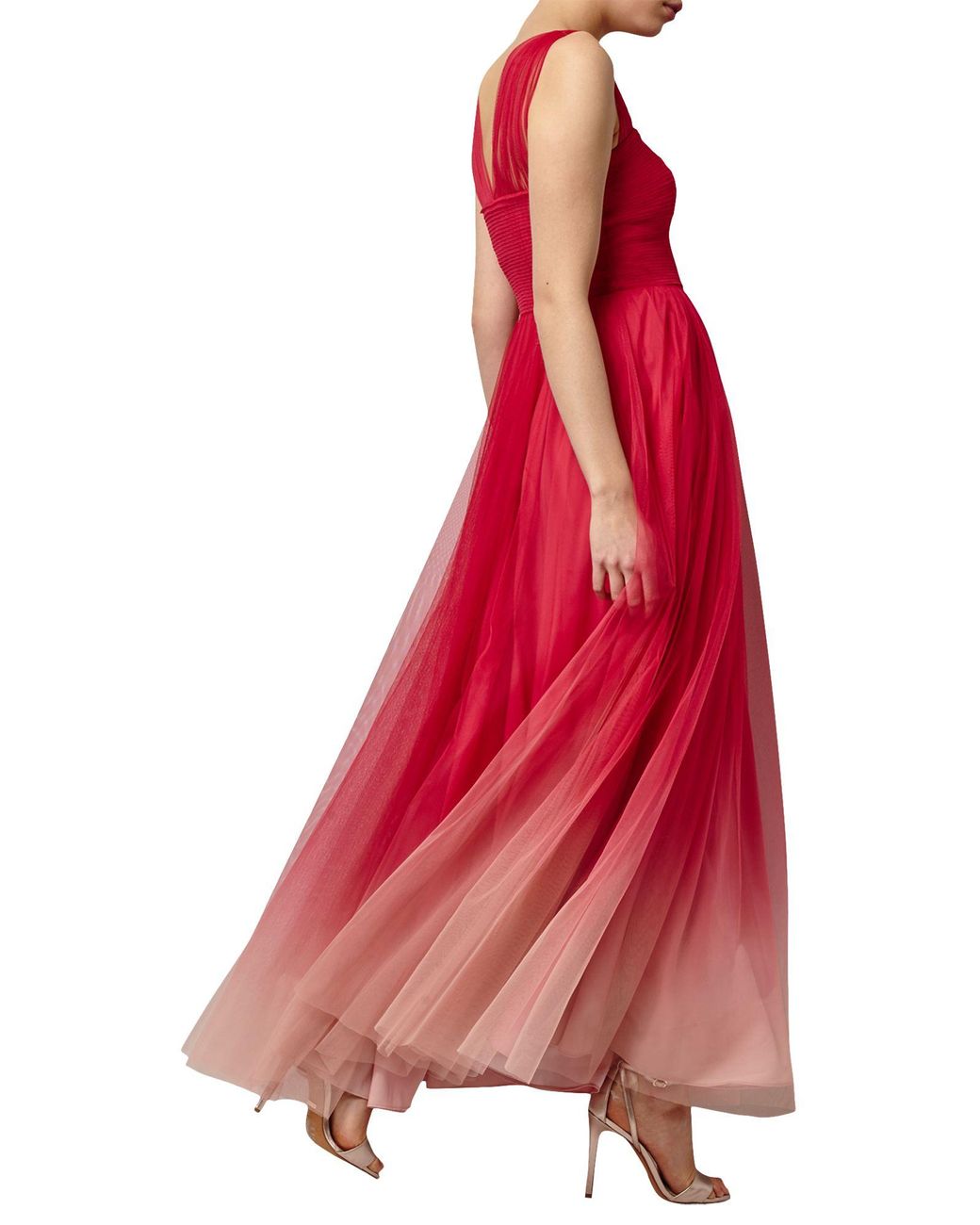 aya tulle dip dyed maxi dress