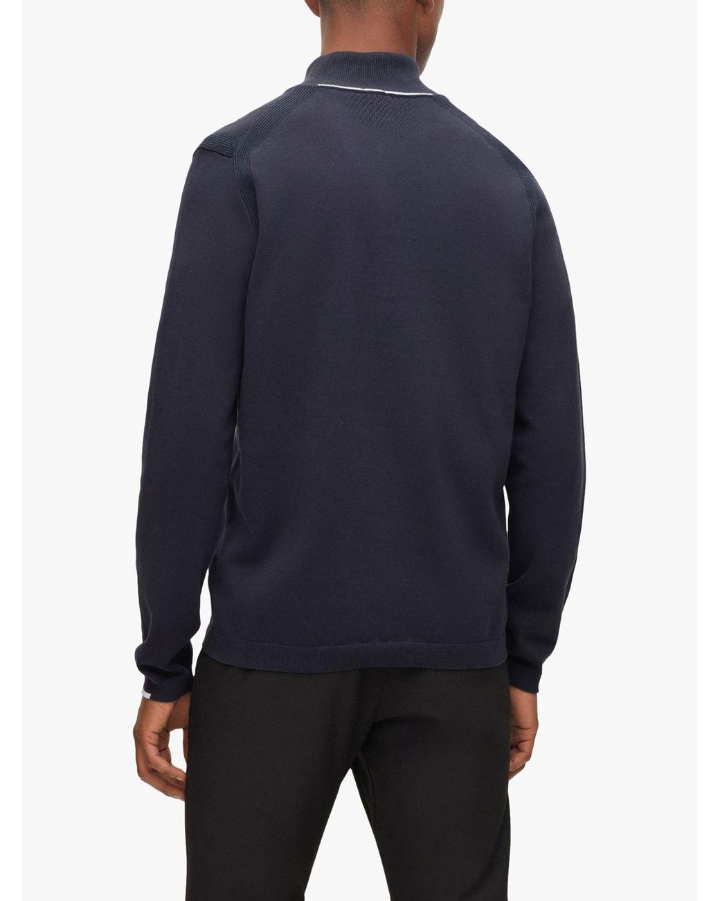 BOSS by HUGO BOSS Boss Tech Flex 1 4 Zip Jumper in Blue for Men
