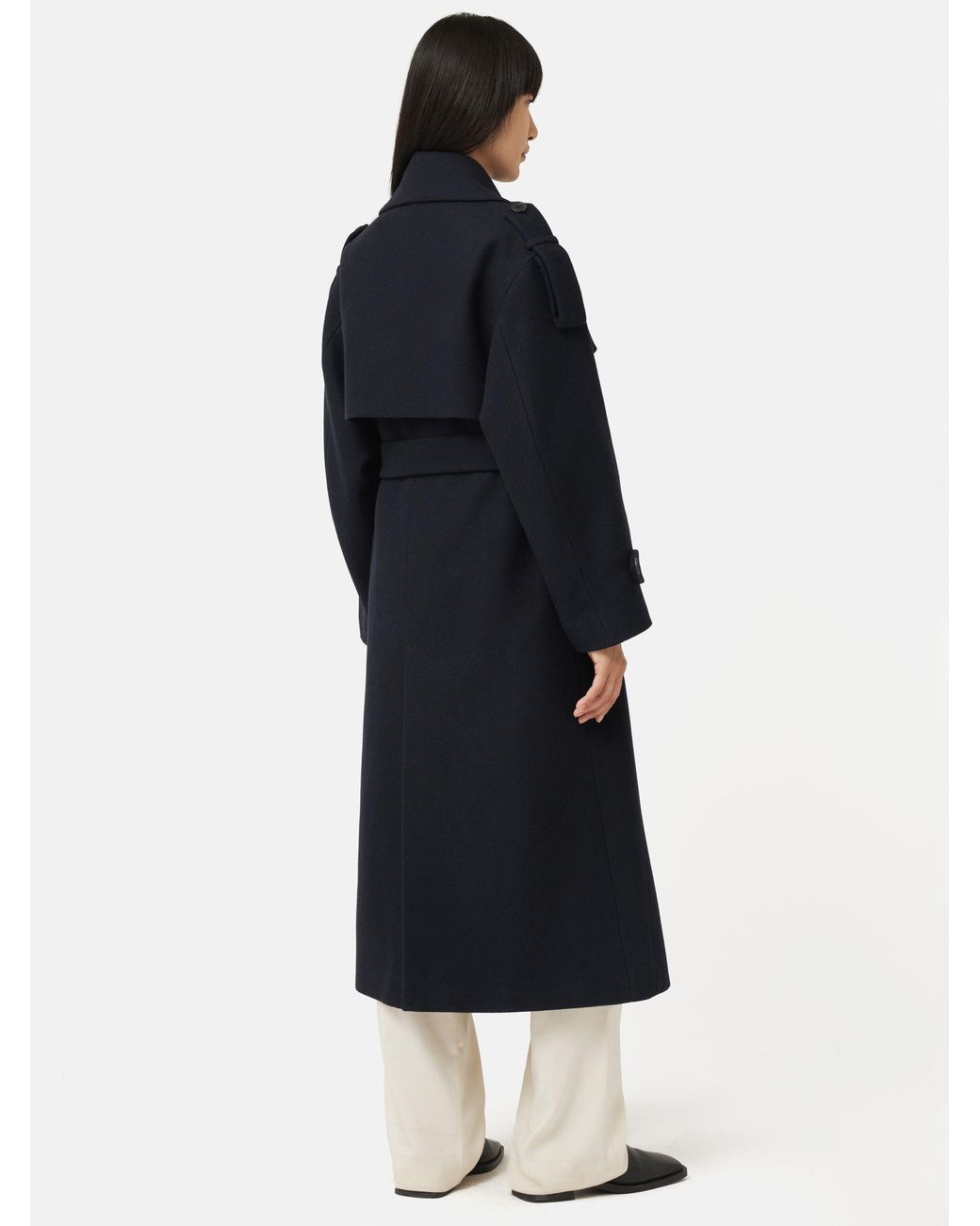 Jigsaw Nelson Italian Twill Wool Blend Trench Coat in Blue Lyst UK
