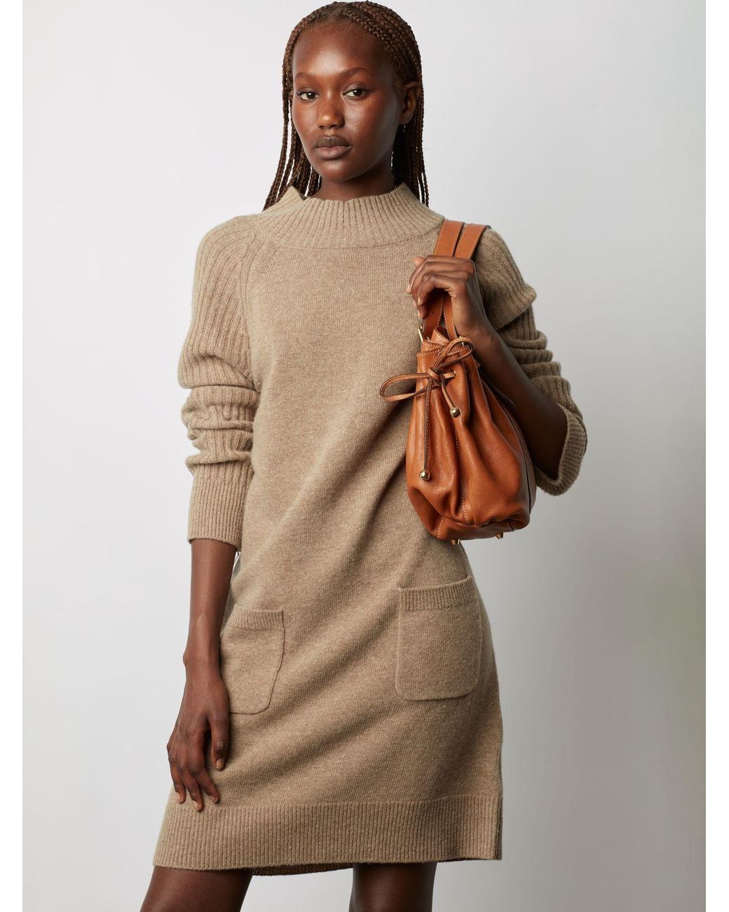 Gerard Darel Jolaine Cashmere Blend Jumper Dress in Brown Lyst UK
