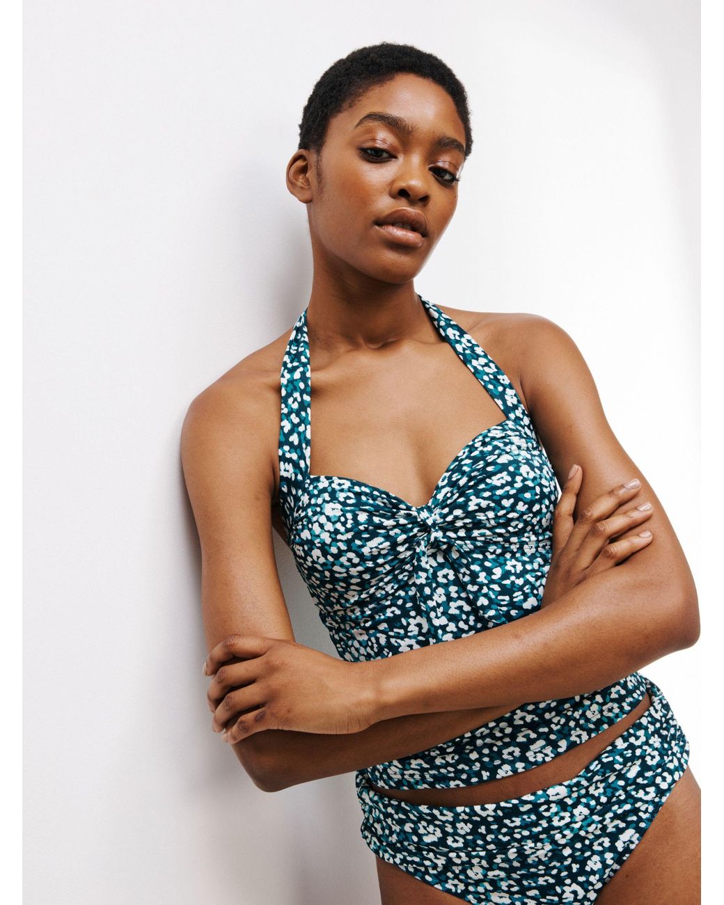 John Lewis Rio Knot Front Tankini Top in Blue | Lyst UK