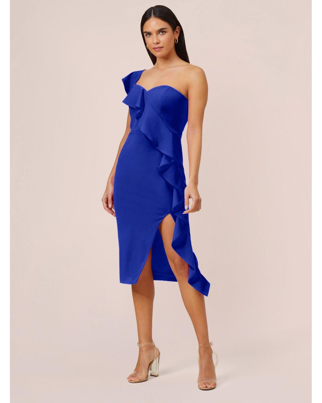 Adrianna Papell Aidan By Knit Crepe Cocktail Dress in Blue Lyst UK