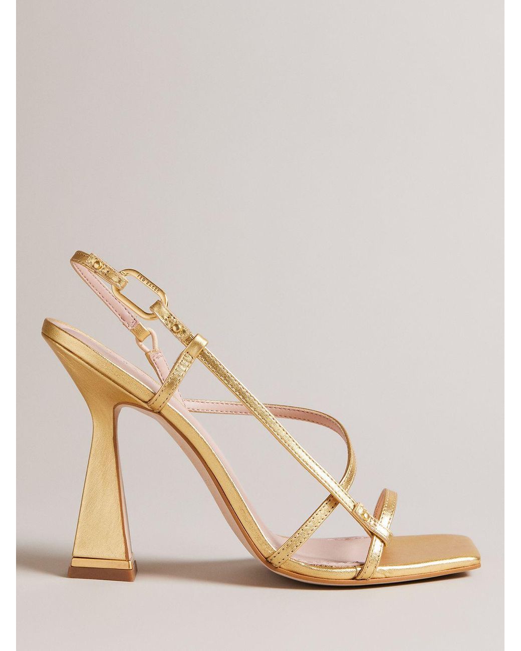 Ted Baker Cayena High Heel Leather Sandals in Natural | Lyst UK