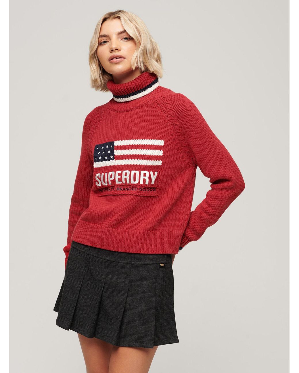 Superdry americana cable knit jumper cheap