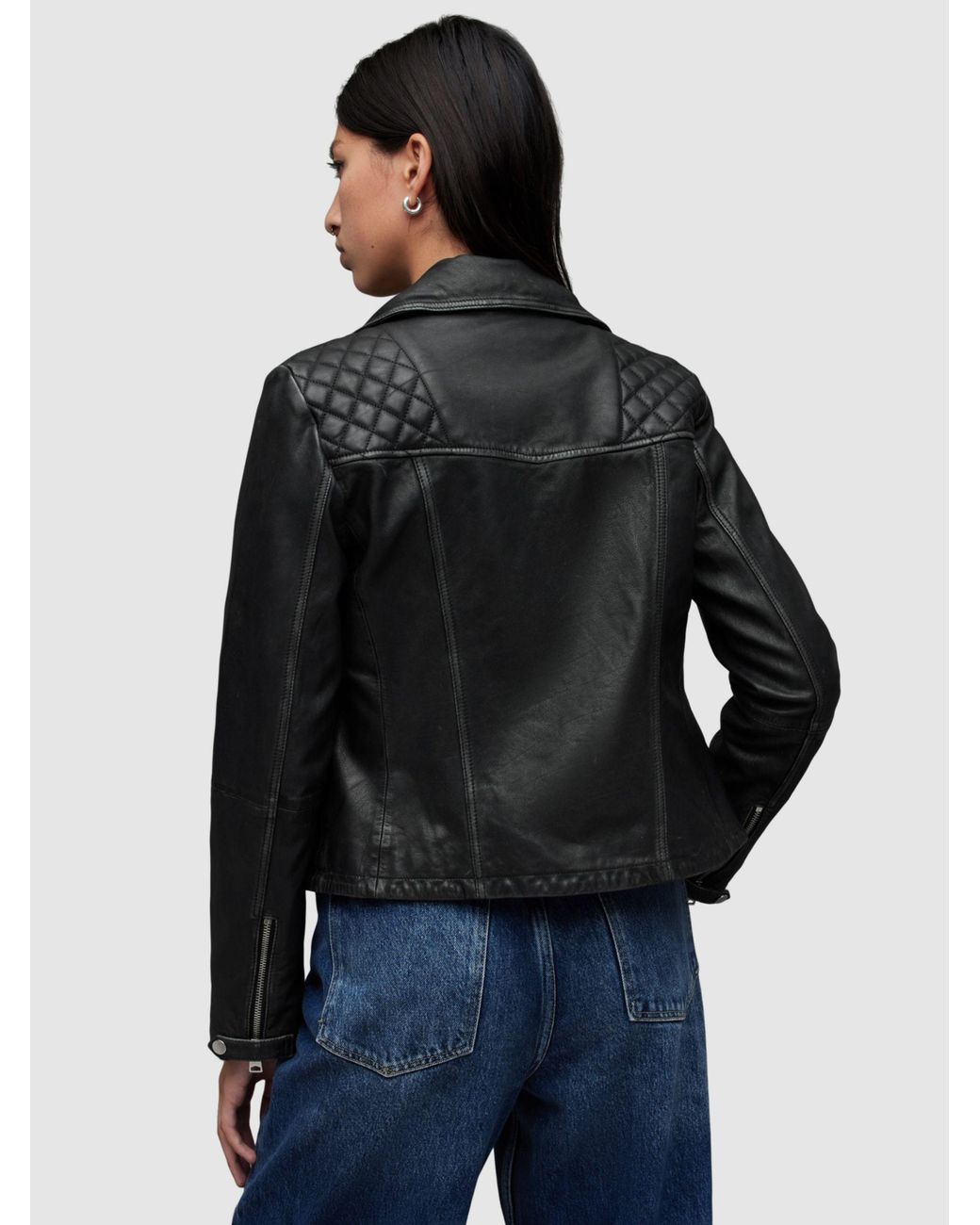 Cargo leather shop biker jacket
