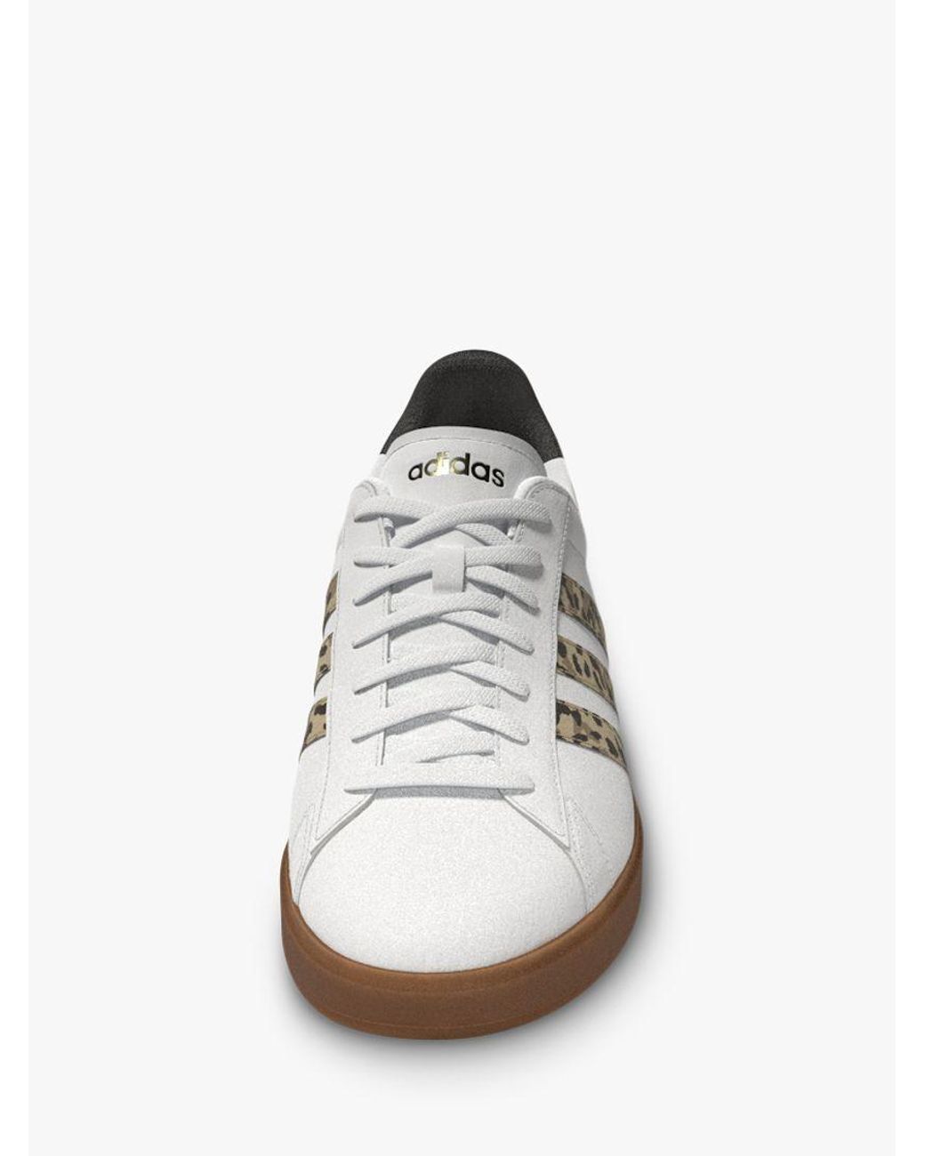 adidas grand court trainers leopard