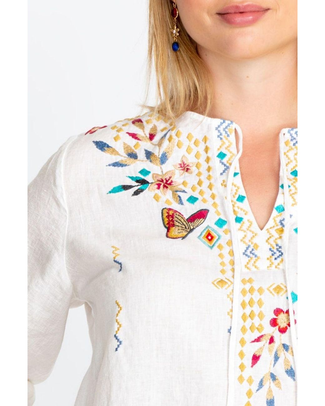 Johnny Was Mariposa Easy Linen Blouse 