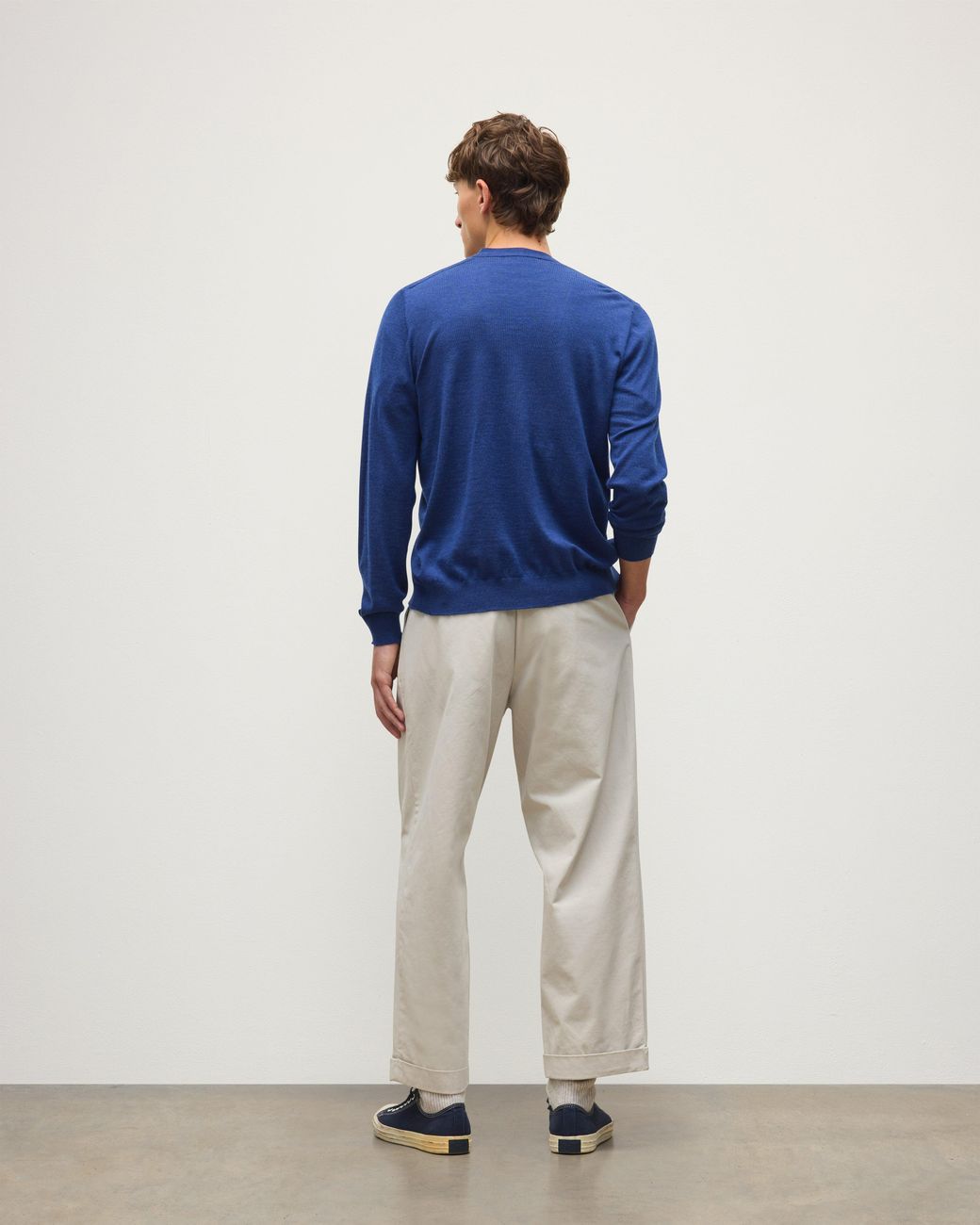 Johnstons Blue Forsyth Superfine Cashmere Cardigan for men
