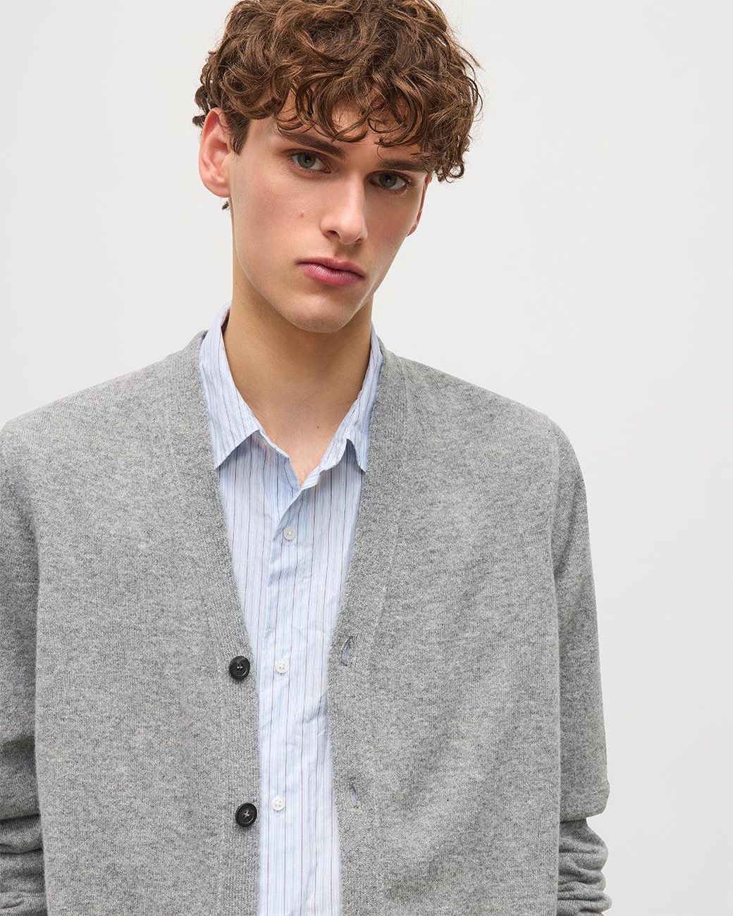 Johnstons Gray Rory Classic Cashmere Cardigan for men