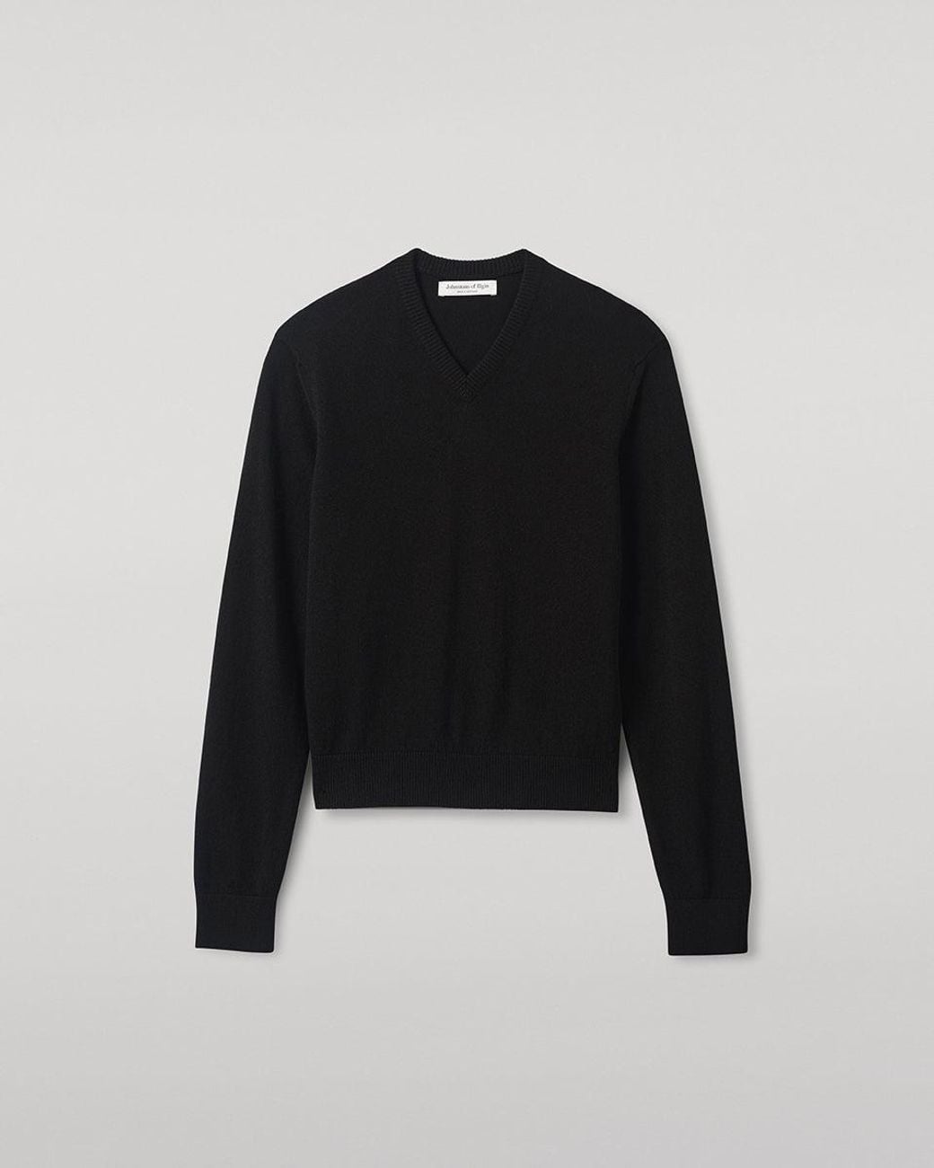 Johnstons Blue Classic Cashmere V Neck Jumper