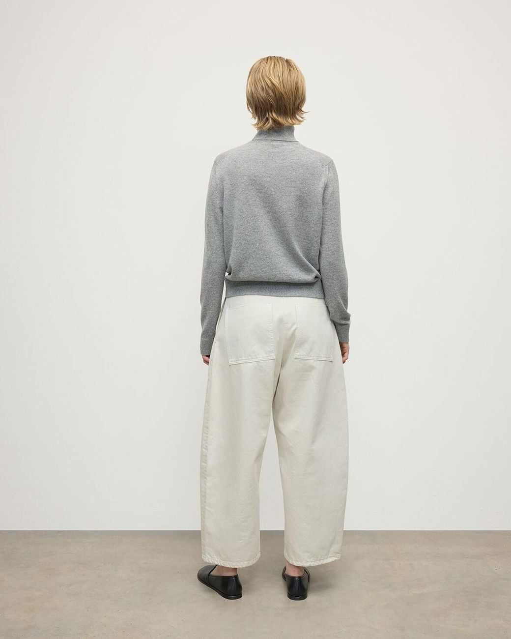 Johnstons Gray Cashmere Light Roll Neck Jumper