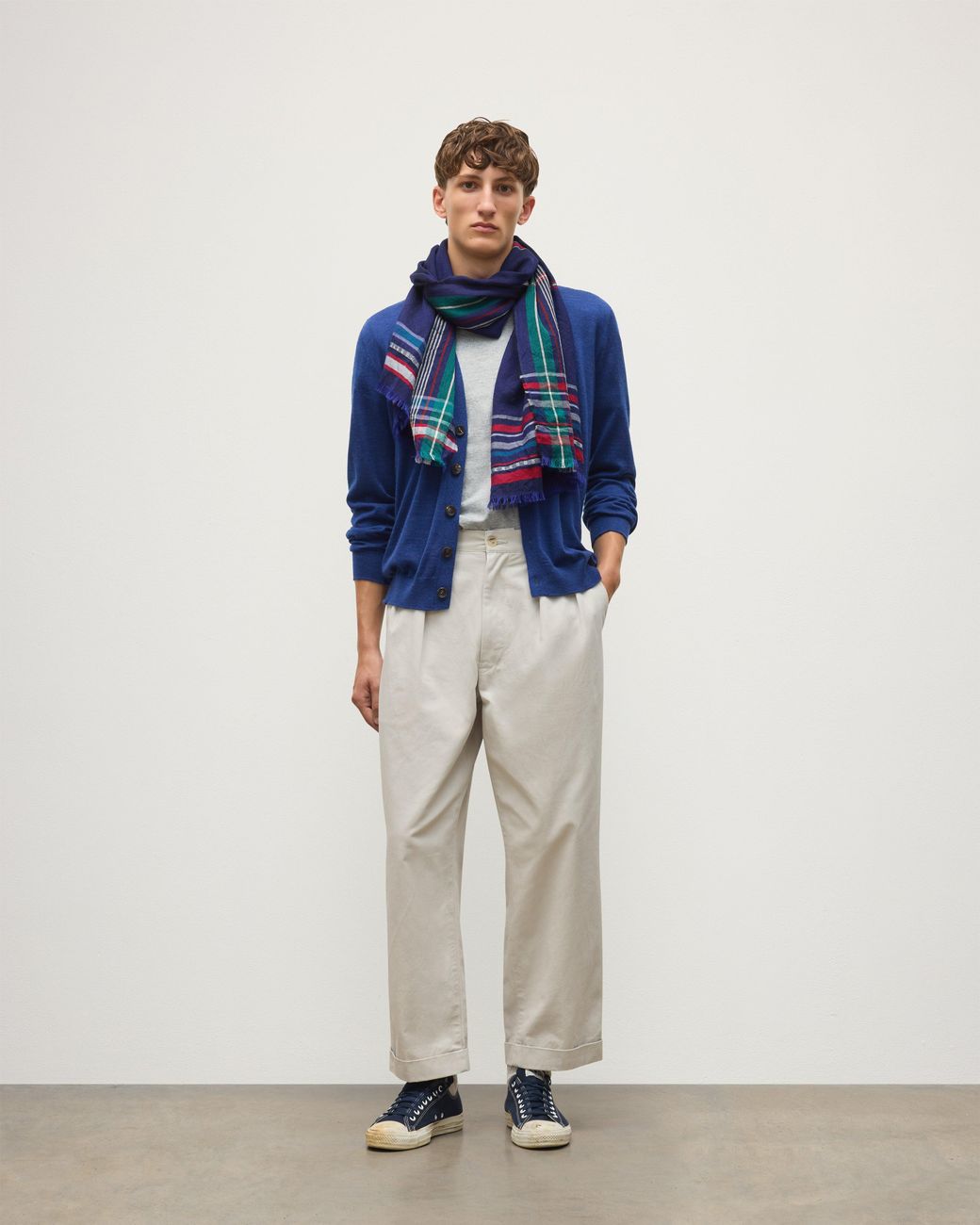 Johnstons Blue Helmina Cashmere Scarf