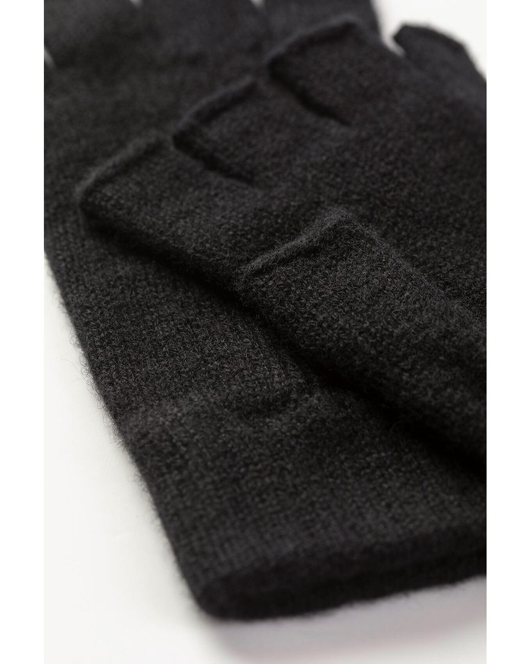 Johnstons Black Fingerless Cashmere Gloves