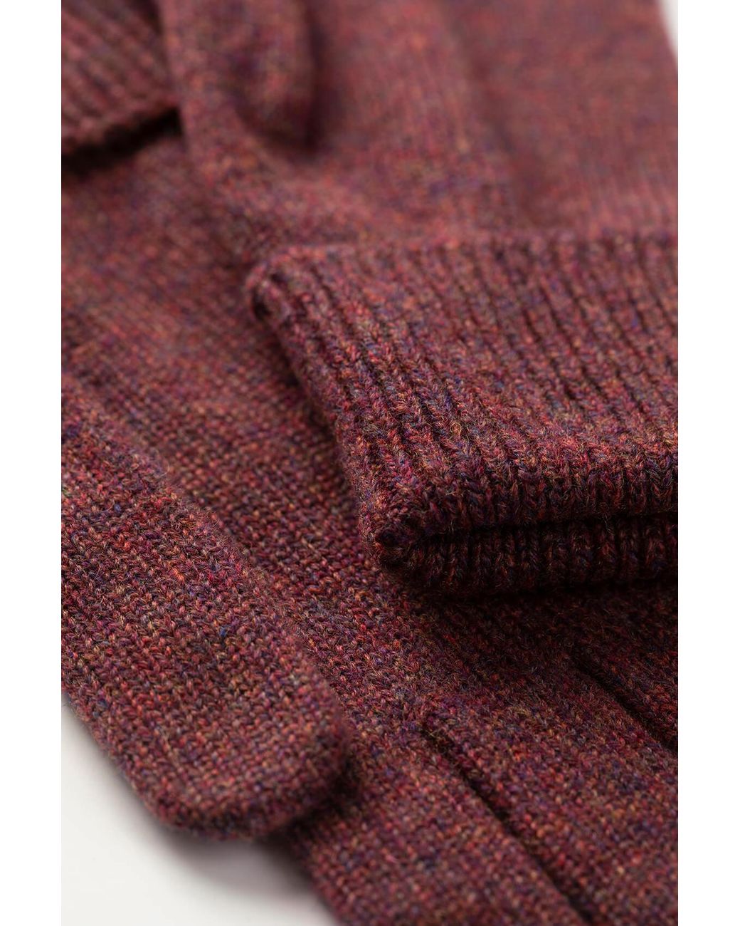 Johnstons Red Cashmere Gloves With Turnback Cuffs