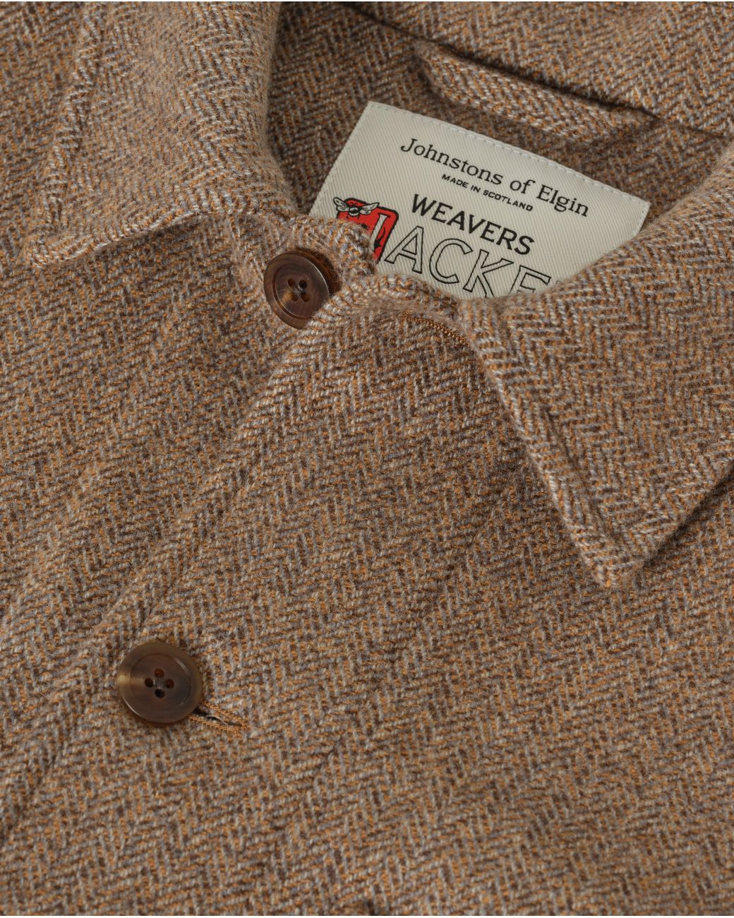 Johnstons White The Weavers Camel & Herringbone Jacket for men