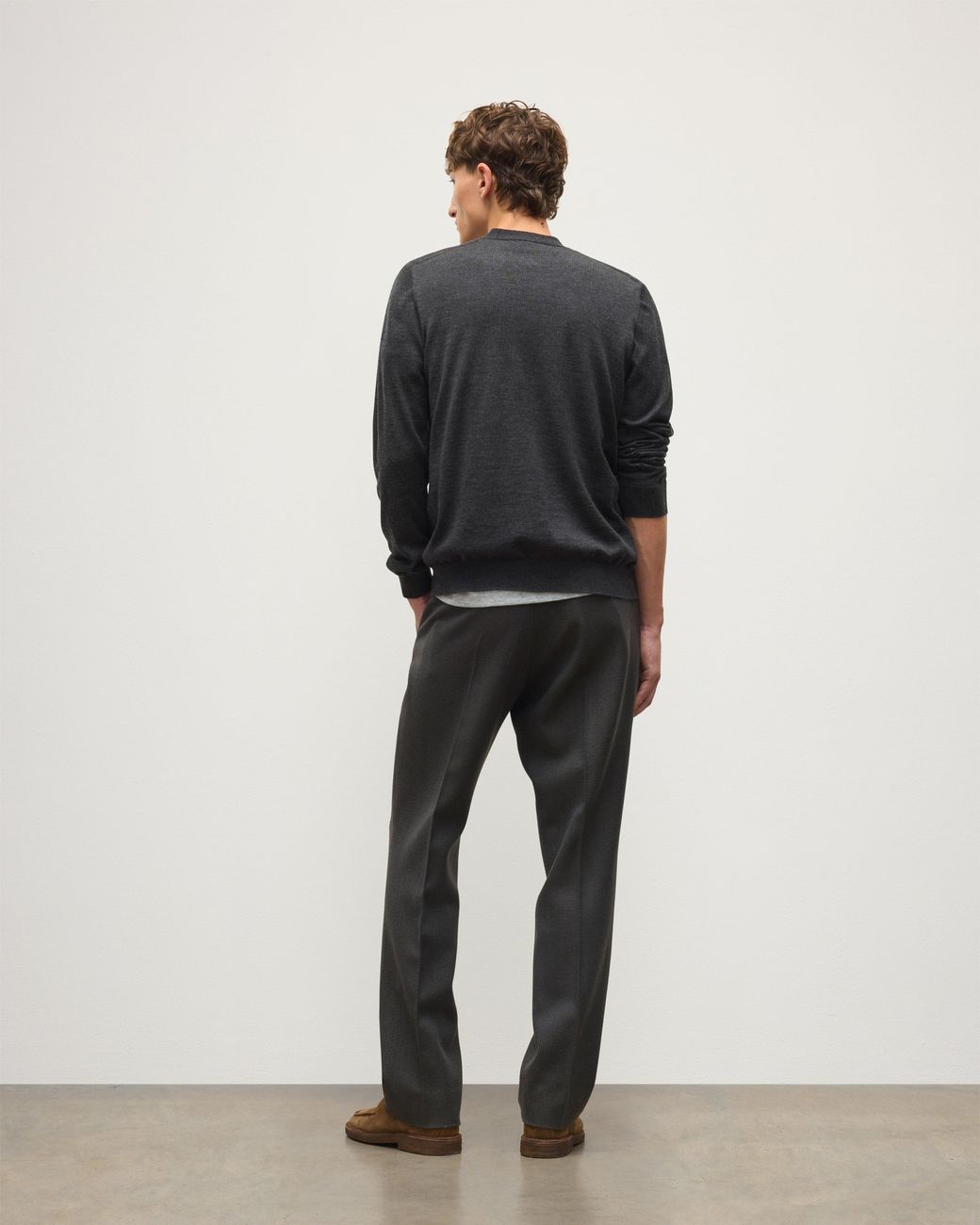 Johnstons Black Forsyth Dark Superfine Cashmere Cardigan for men