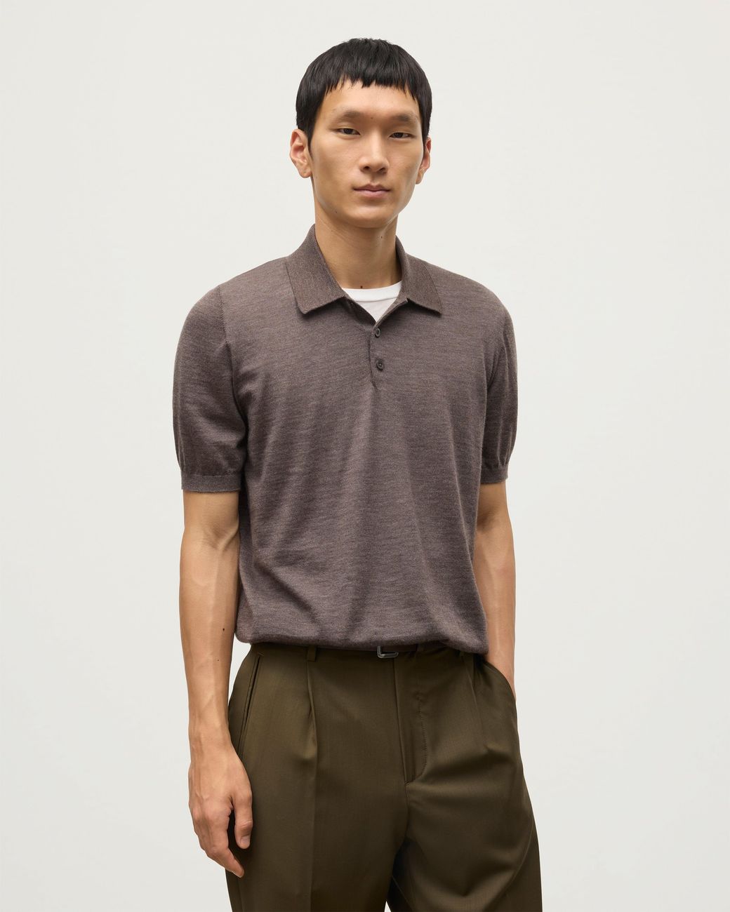Johnstons Natural Fin Superfine Cashmere Polo Shirt for men