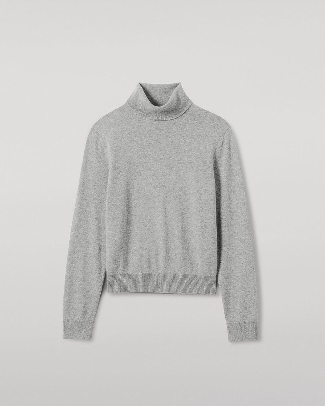 Johnstons Gray Cashmere Light Roll Neck Jumper