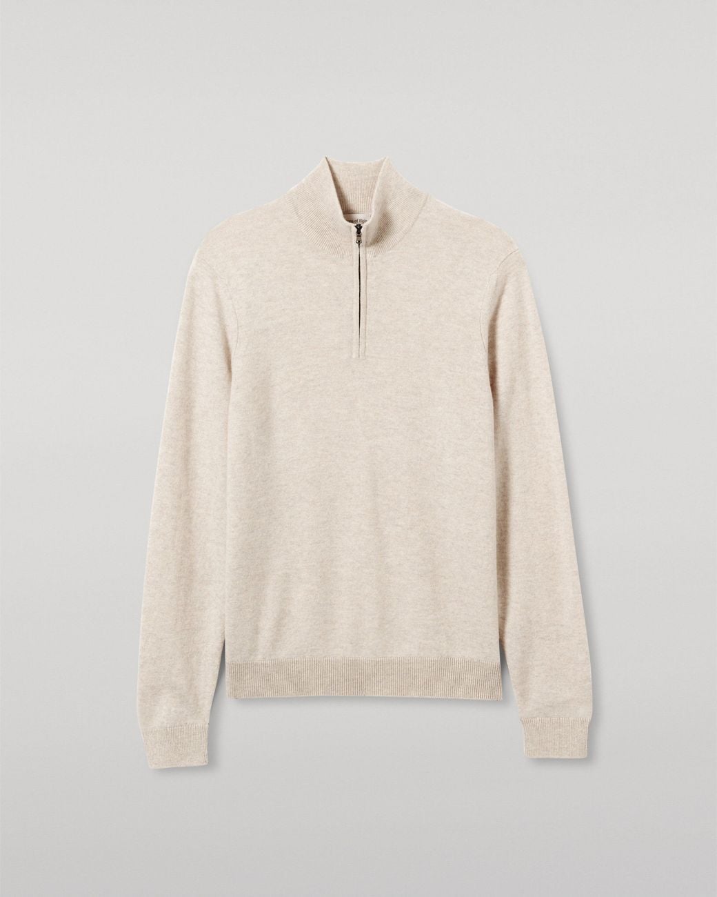 Johnstons Rory Natural Classic Cashmere Zip Neck Jumper for men
