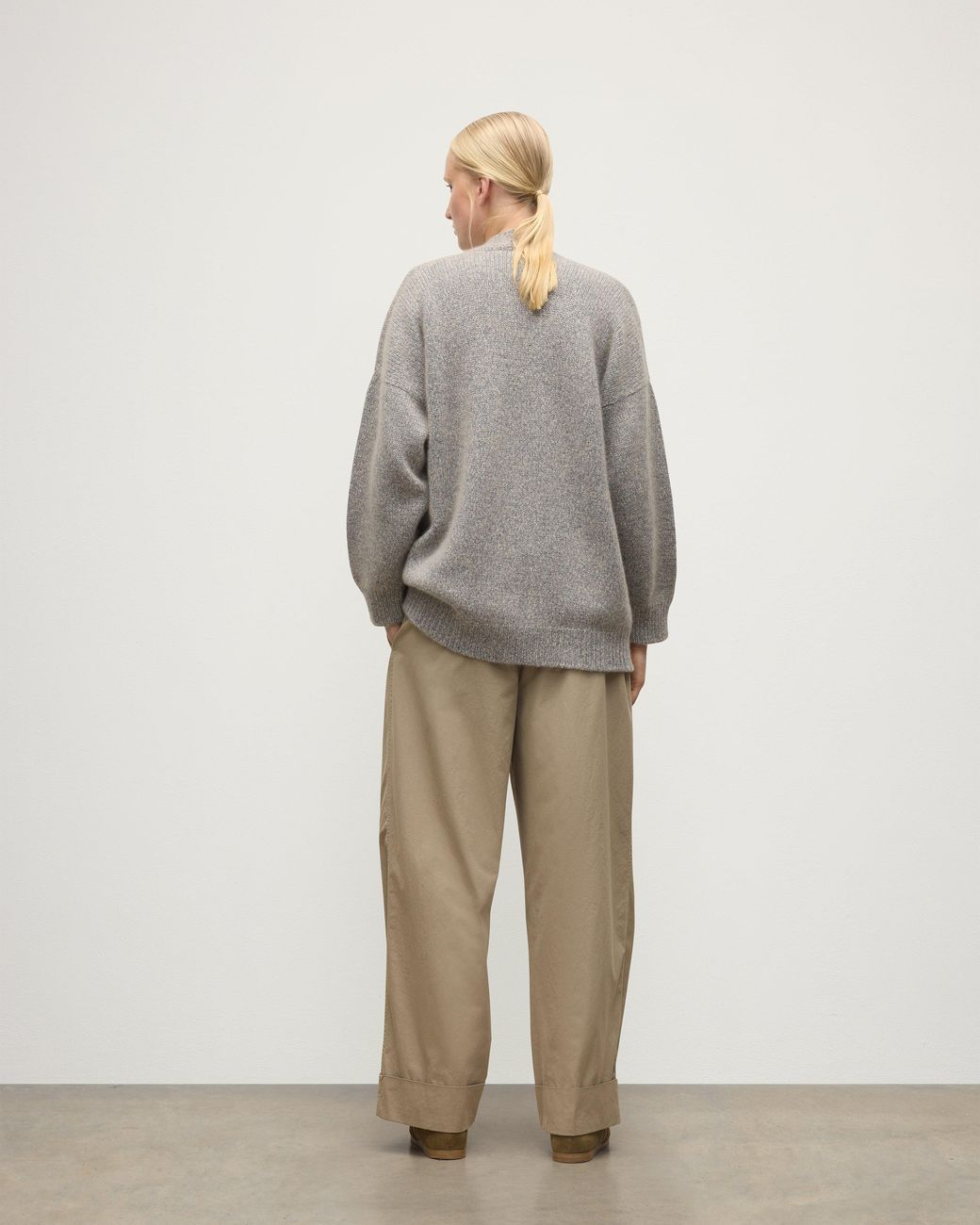 Johnstons White Bay Marl Cashmere & Cotton Cardigan