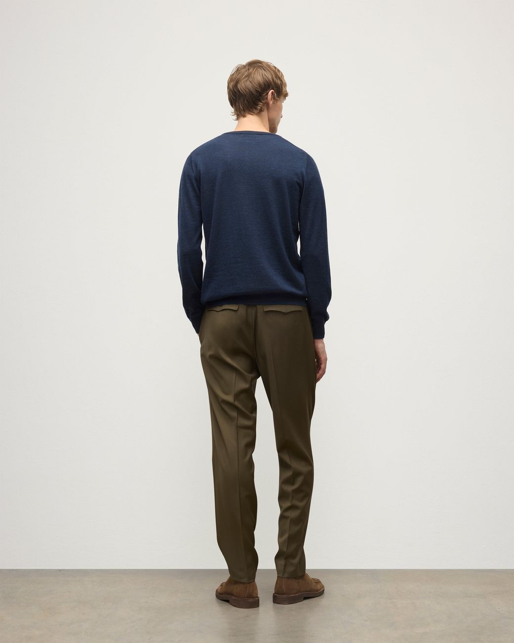 Johnstons Blue Fin Superfine Cashmere Jumper for men