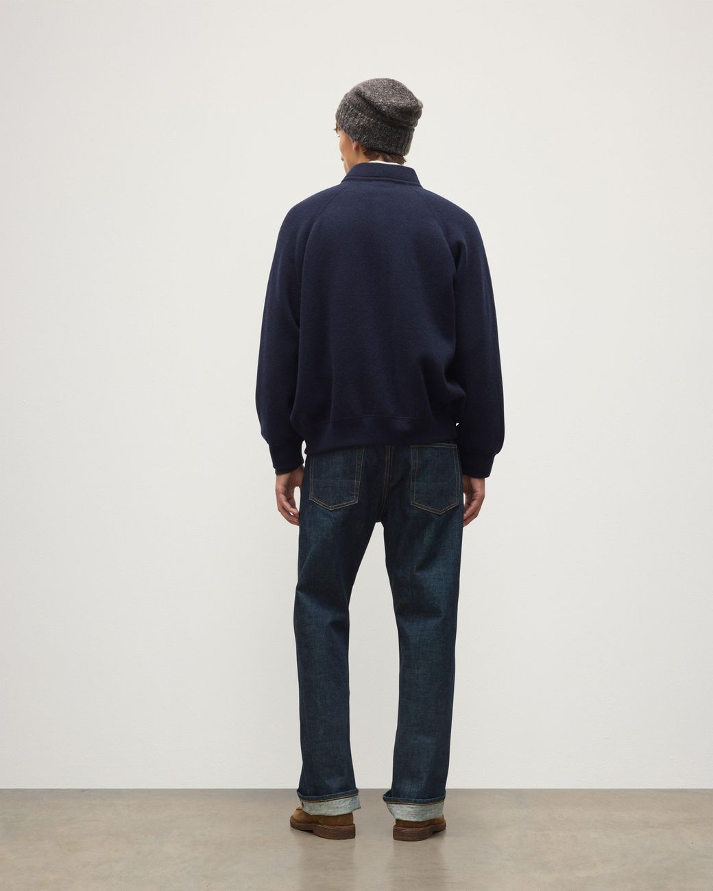 Johnstons Blue Keppie Dark Cashmere Bomber Jacket for men