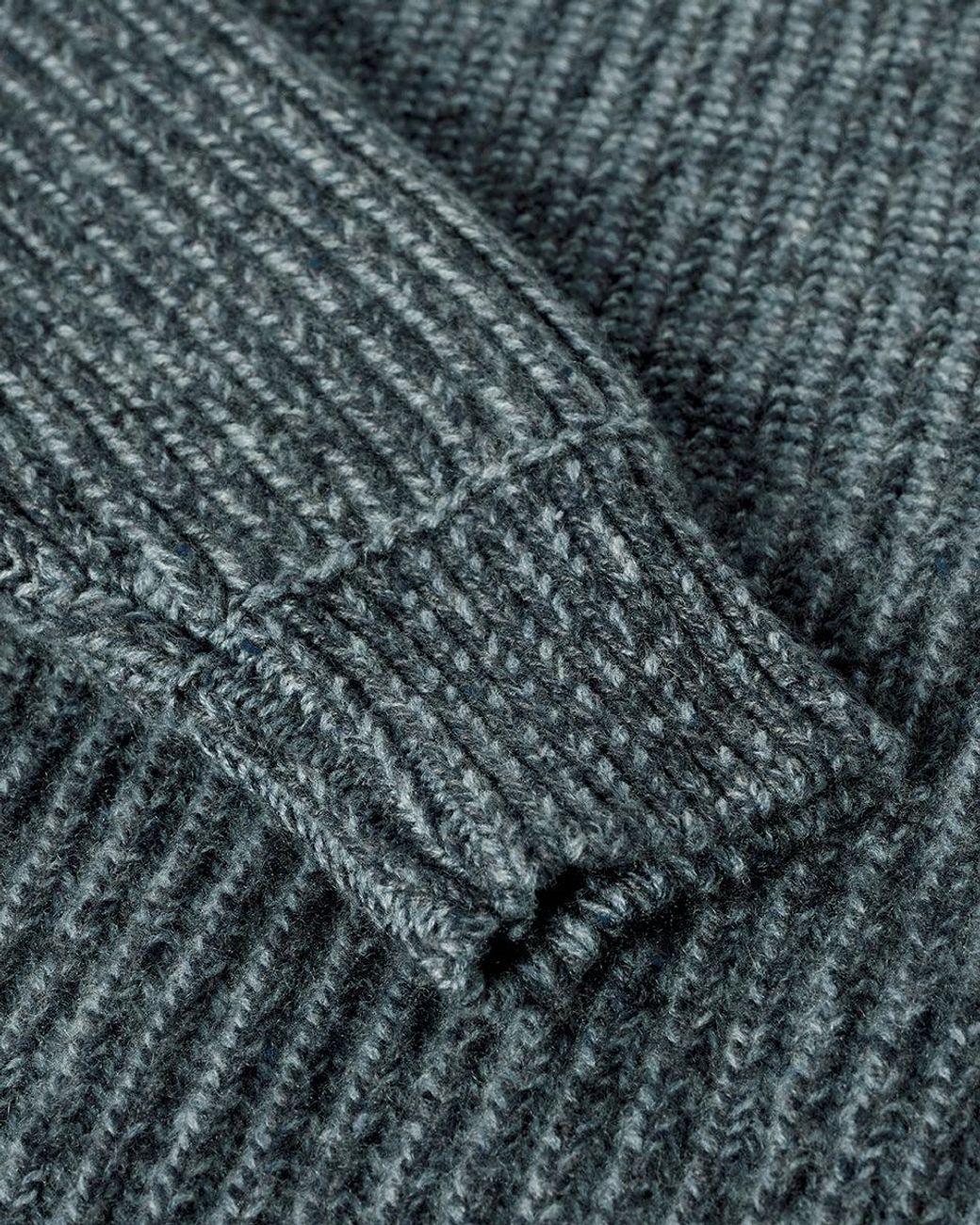 Johnstons Blue High Neck Donegal Cashmere Jumper