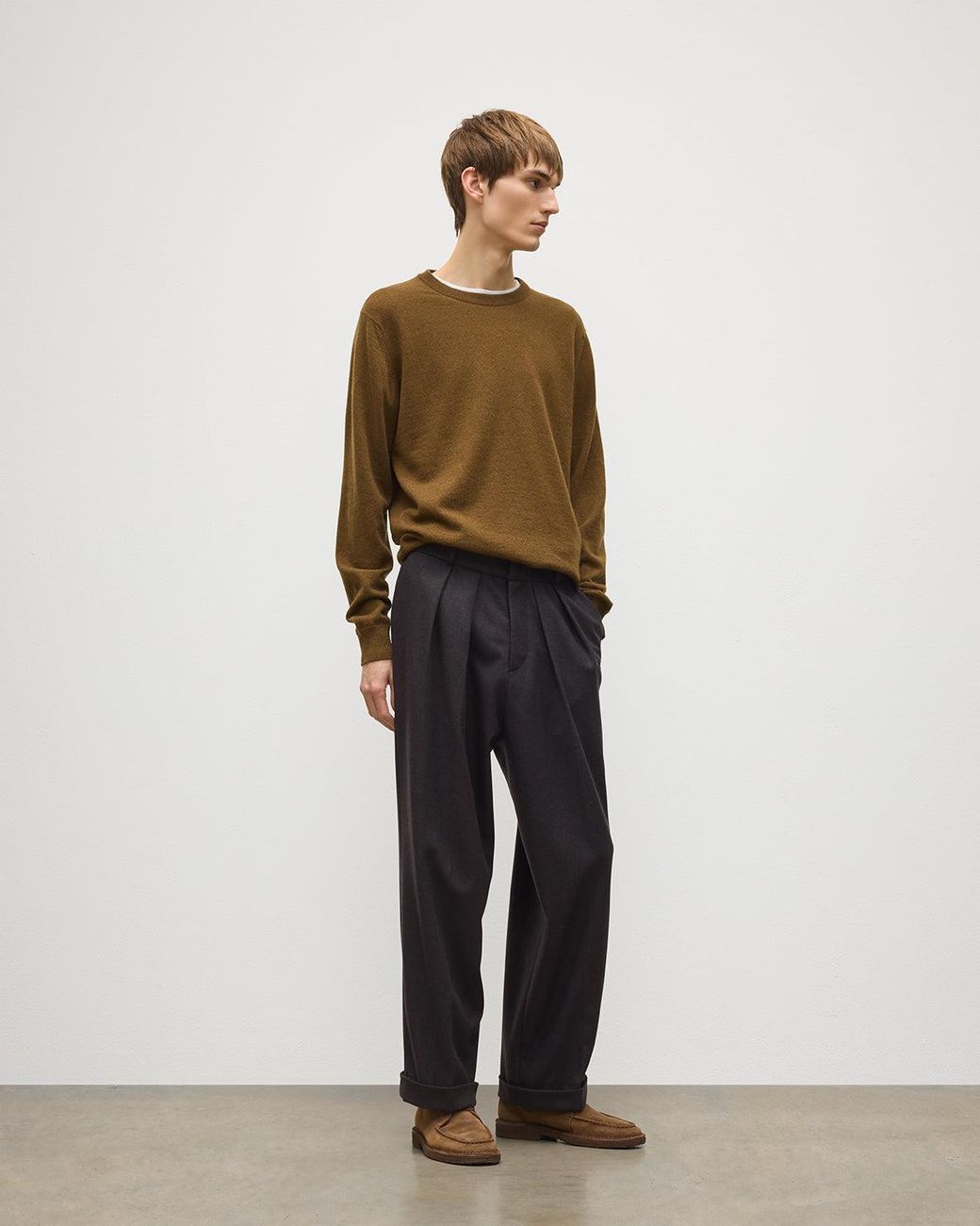 Johnstons Natural Traquair Twill Check Trousers
