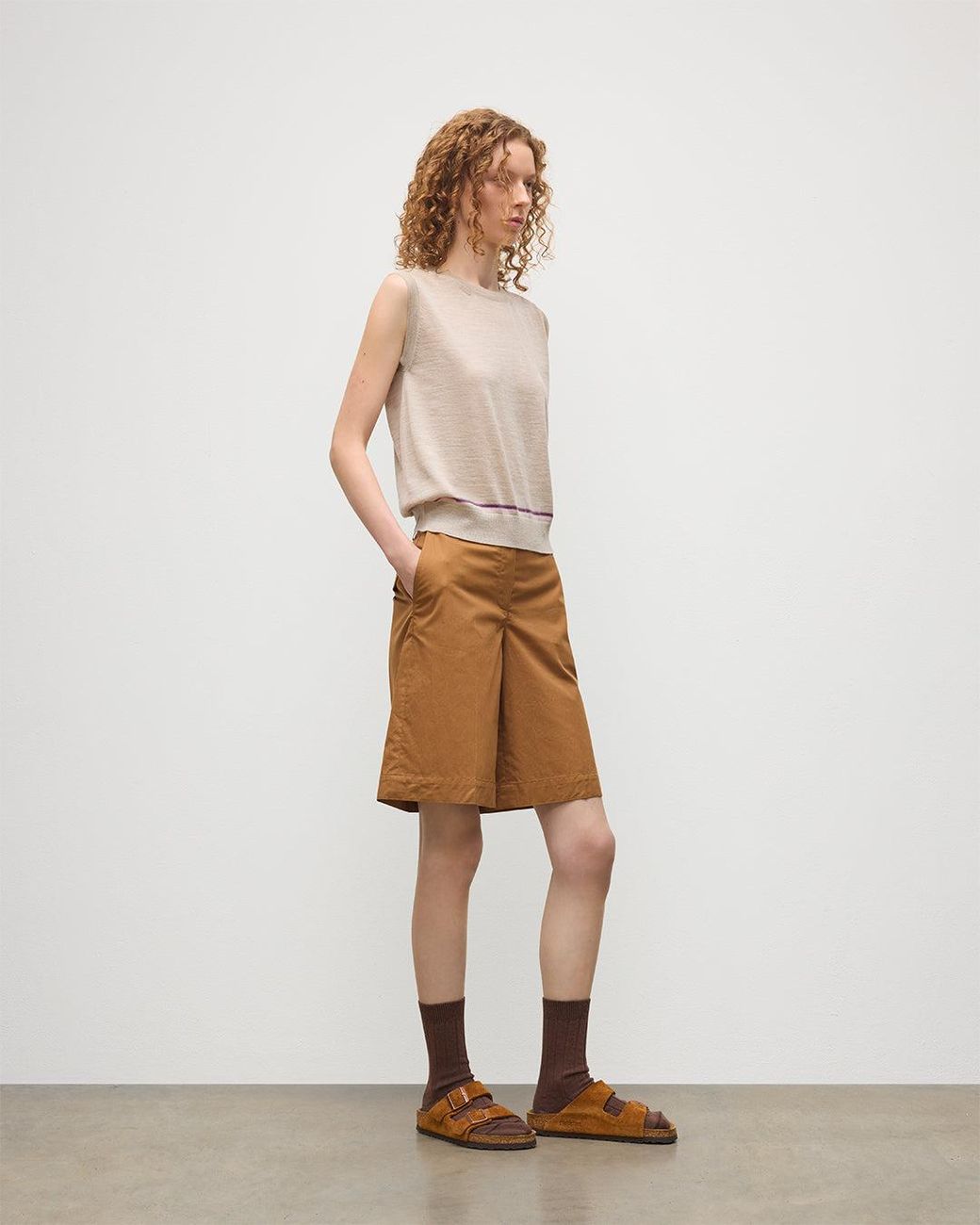Johnstons White Brae Merino Sleeveless Tank