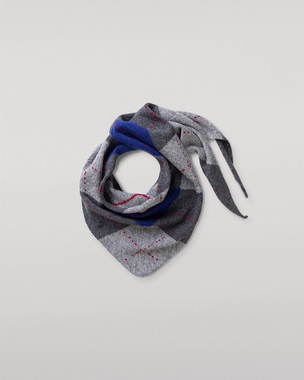 Johnstons Blue Clan Mid Argyle Cashmere Bandana