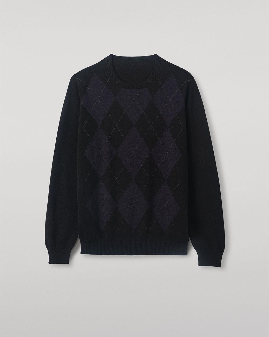 Johnstons Blue Argyll Cashmere Jumper for men