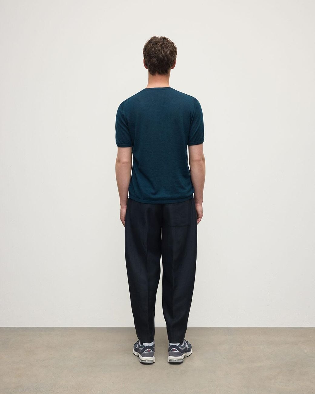 Johnstons Blue Boyd Bottle Superfine Cashmere T-Shirt for men